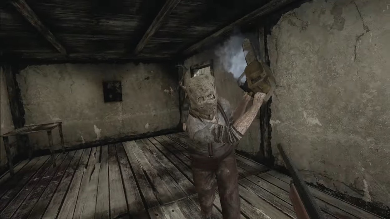 Resident Evil 4 VR: Hình ảnh Resident Evil 4 VR, Leon S. Kennedy đang chiến đấu với đám zombie trong bối cảnh làng quê u ám, kinh dị