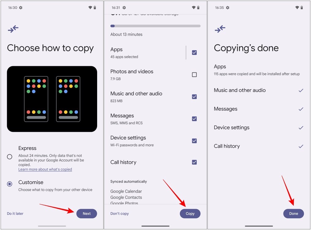 Restore Data from Old Phone