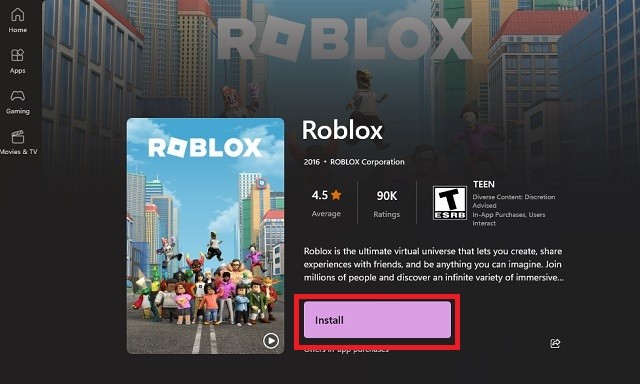 Roblox Microsoft Store