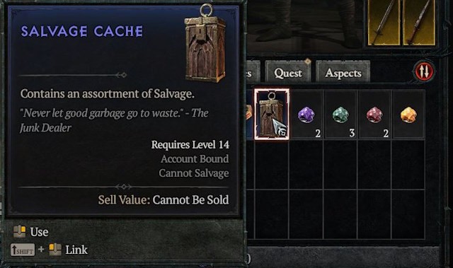 Salvage Cache trong Diablo 4