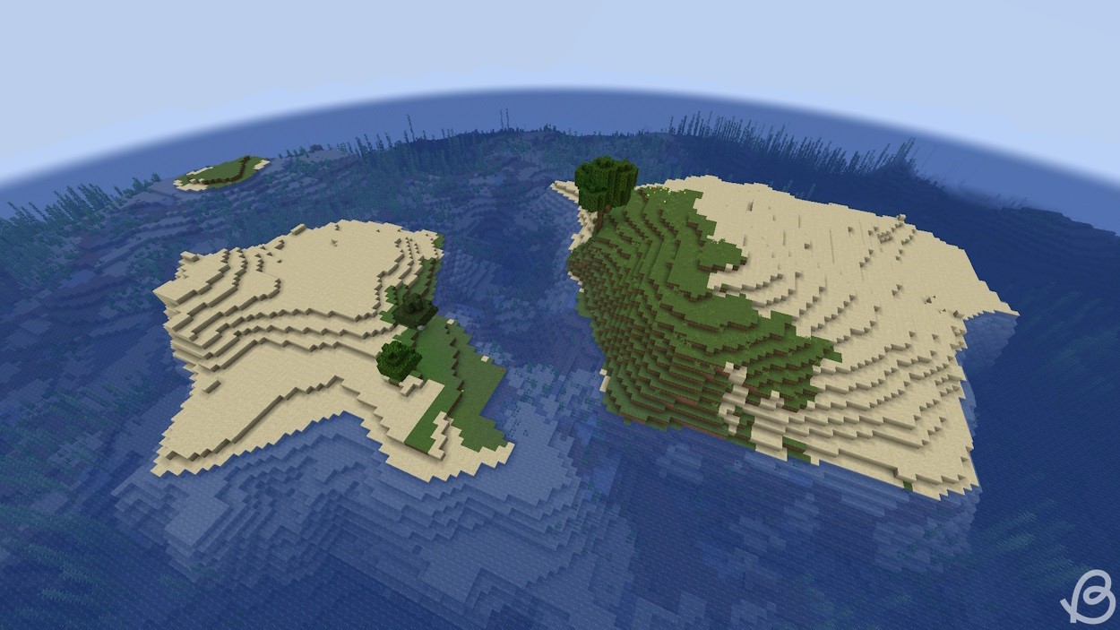 Seed đảo sinh tồn Minecraft cổ điển chỉ với một vài cây