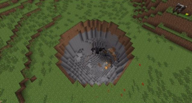 Seed Minecraft miệng núi lửa sâu