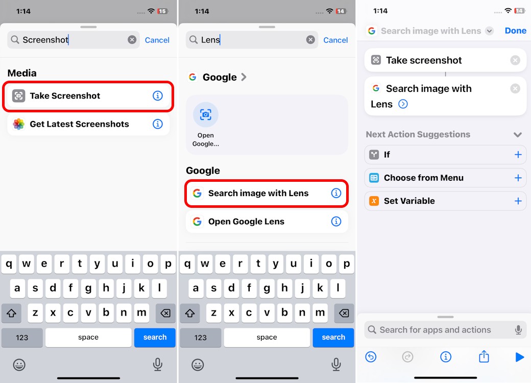 Setting up an Action on Shortcuts for iOS