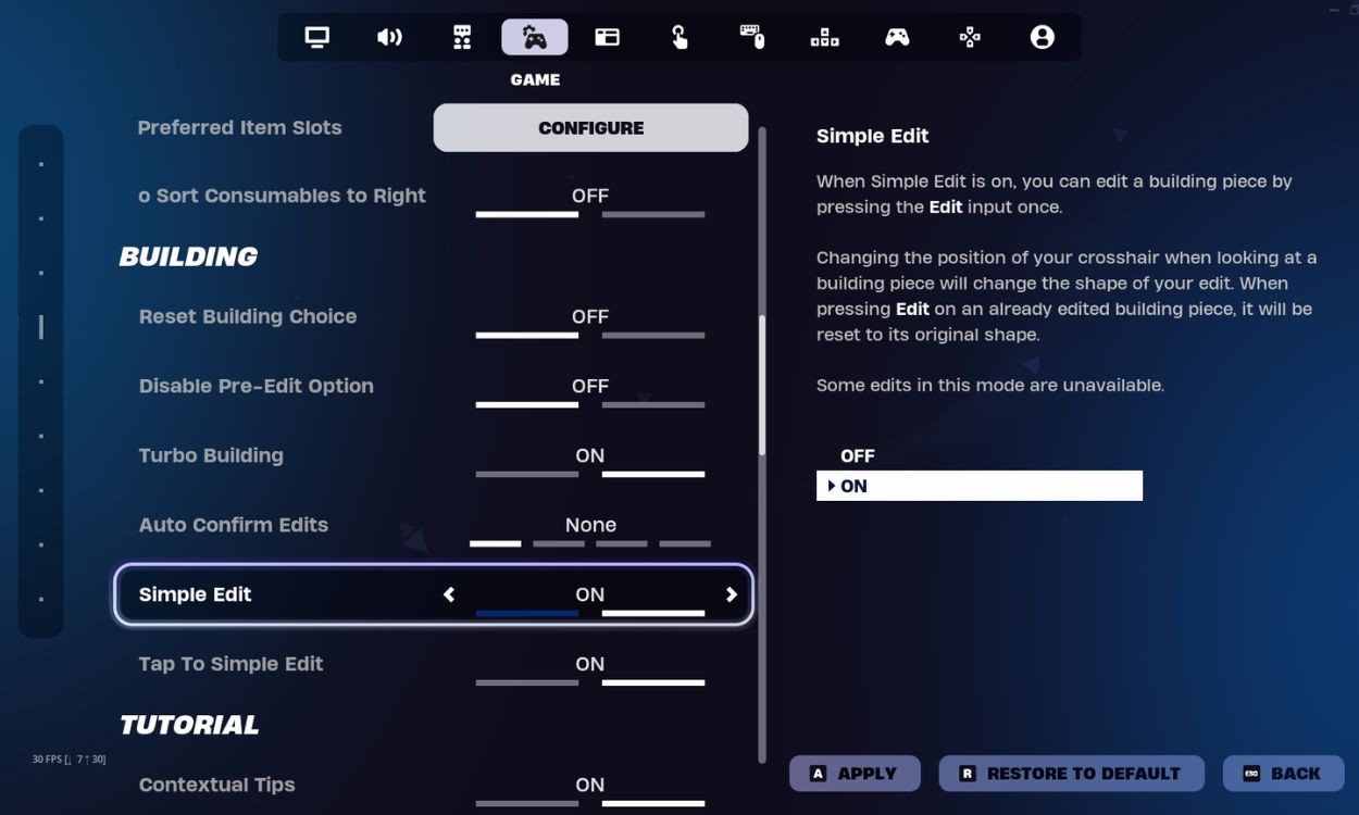 Hướng Dẫn Bật Simple Edit Trong Fortnite: Xây Dựng Nhanh Chóng Và Dễ Dàng