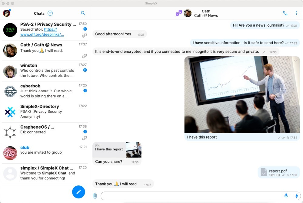 SimpleX Chat - Giao diện tối giản, bảo mật tối đa