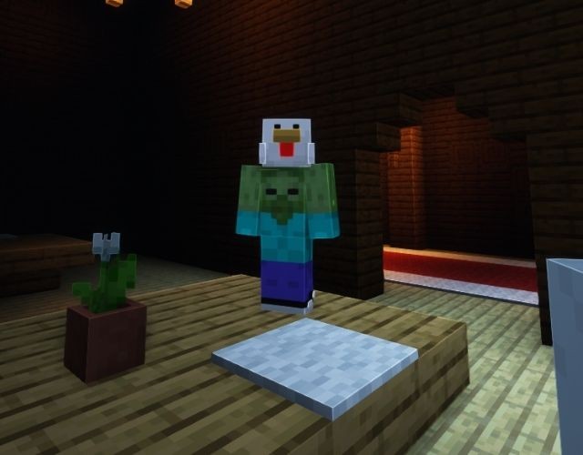 Skin Chicken on Baby Zombie Minecraft với sự kết hợp hài hước