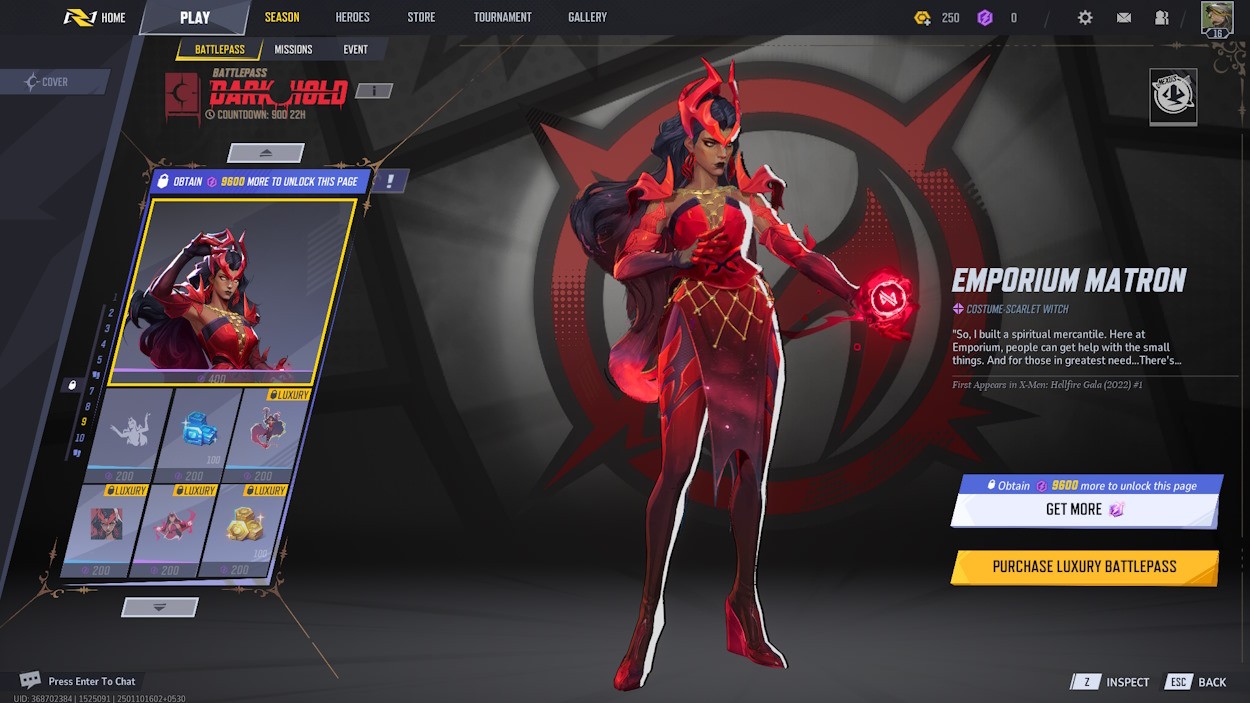 Skin Darkhold Scarlet Witch trong Battle Pass