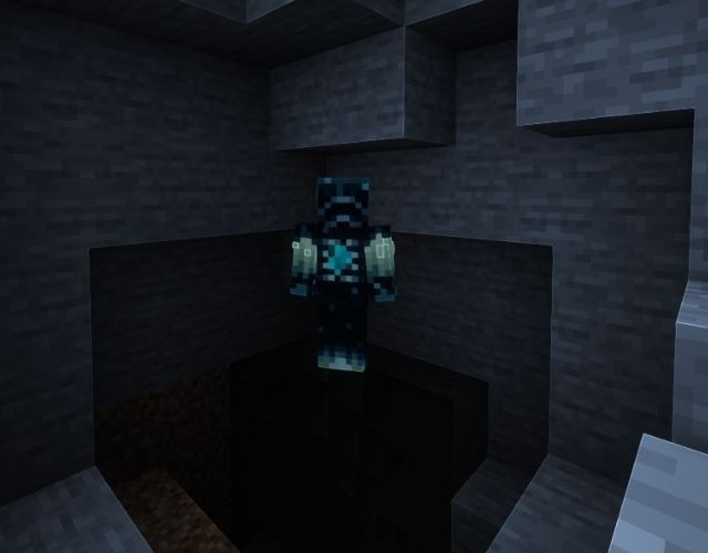 Skin Warden Minecraft với vẻ ngoài đáng sợ
