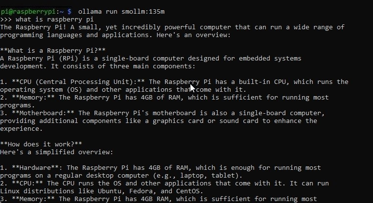 Smollm chạy trên Raspberry Pi