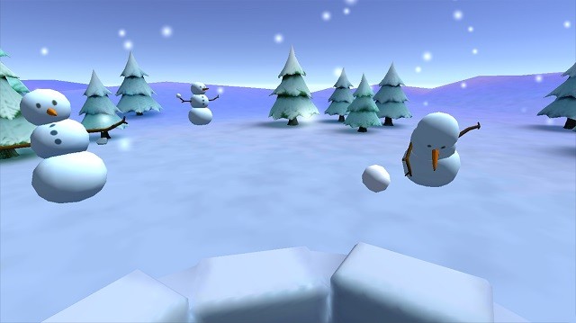 snow strike vr bảo vệ pháo đài tuyết khỏi người tuyết độc ác trong thế giới thực tế ảo