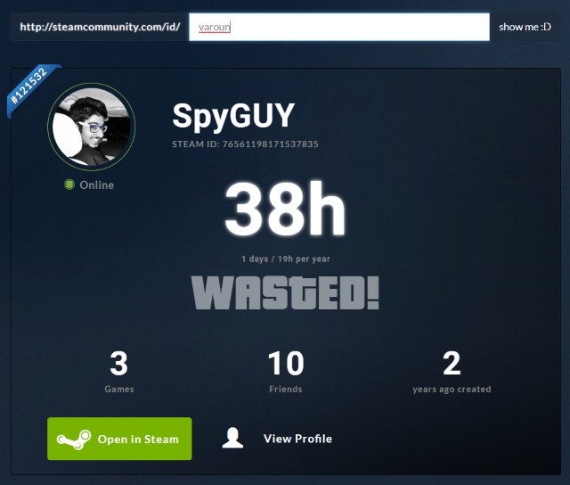 Số giờ lãng phí trên Steam