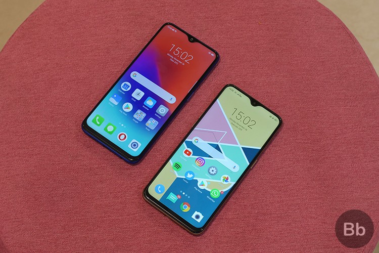 So sánh Realme 2 Pro (trái) và Realme U1 (phải)