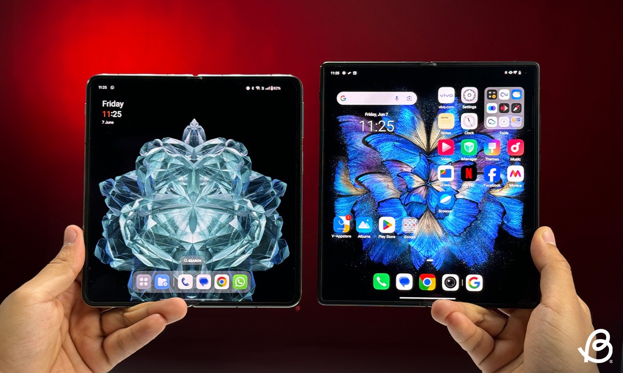 So sánh thiết kế khi mở của Vivo X Fold 3 Pro và OnePlus Open