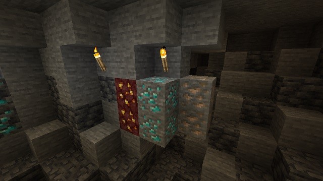 So sánh Visible Ores và Minecraft gốc