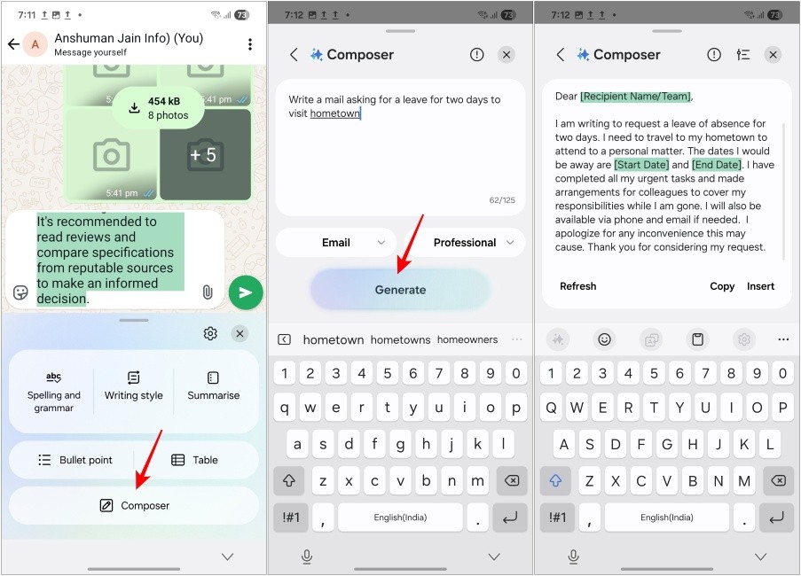 Soạn thảo Email với Trợ lý Soạn thảo trên One UI 7