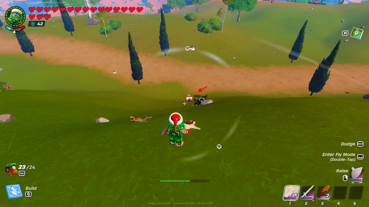 Sói bị cừu đánh lạc hướng trong LEGO Fortnite