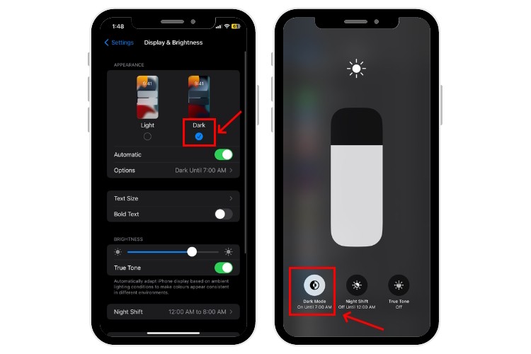 Sử dụng chế độ tối để tiết kiệm pin trên iPhone
