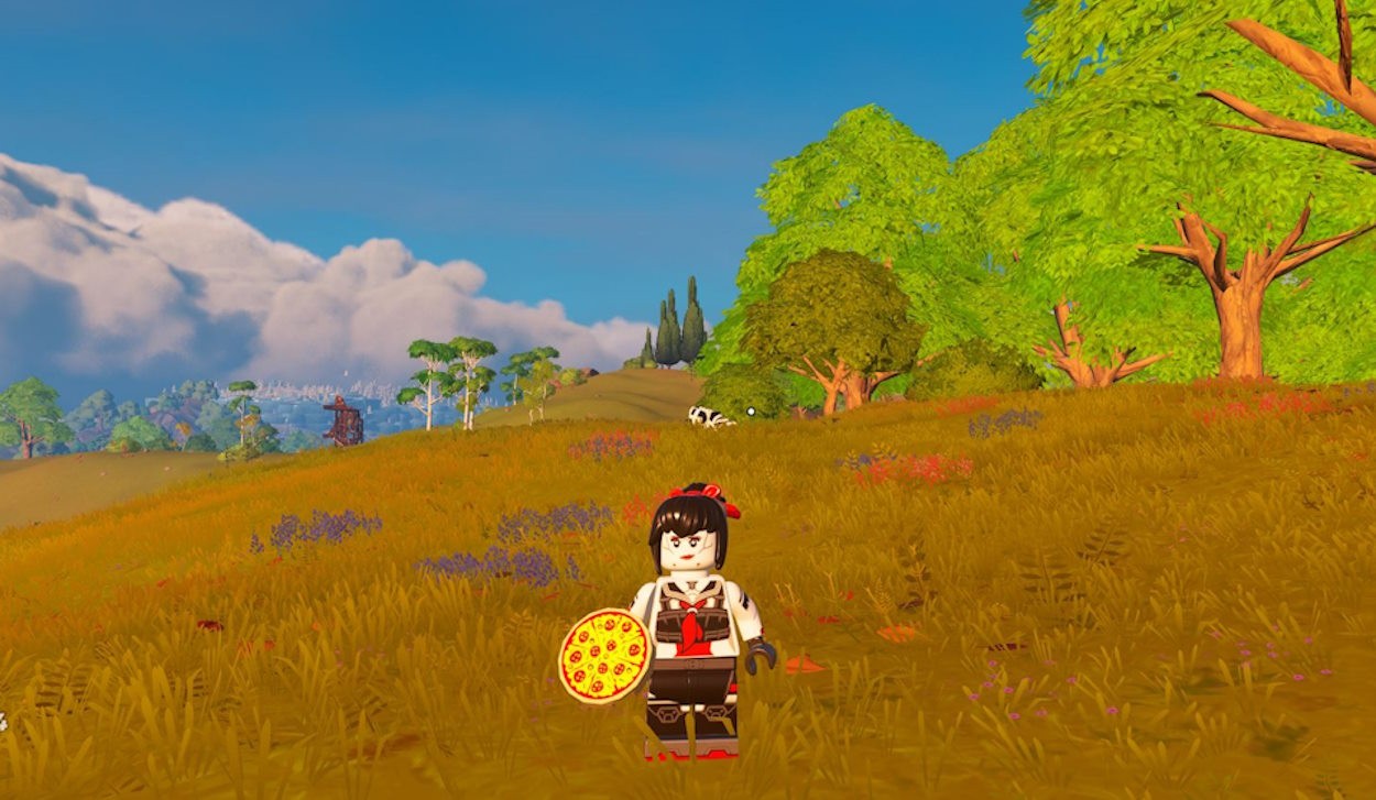 Sử dụng phô mai trong LEGO Fortnite để làm pizza
