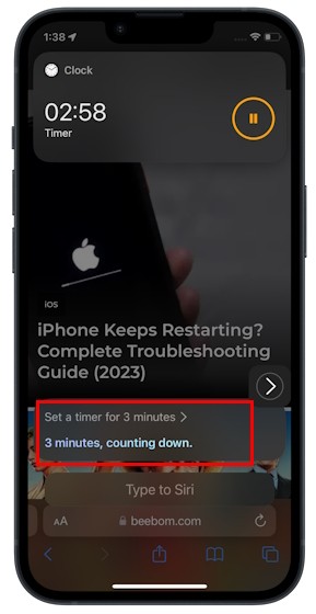 Sử dụng Siri để thiết lập hẹn giờ trên iPhone
