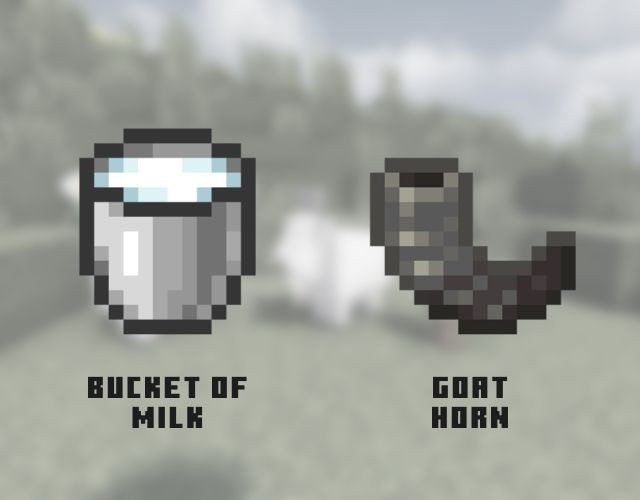 Sữa và sừng dê trong Minecraft