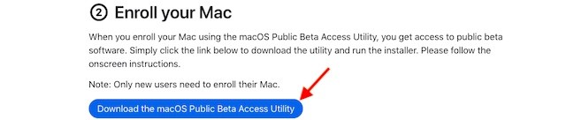 Tải xuống macOS Public Beta Access Utility
