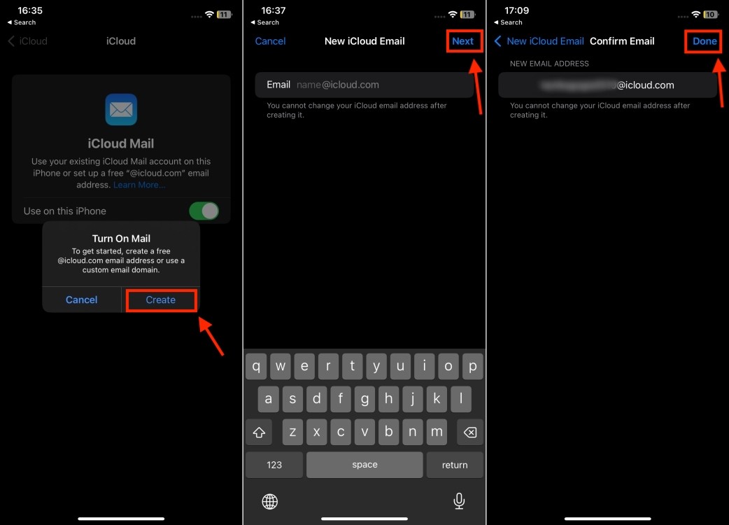 Tạo Email iCloud mới trên iPhone