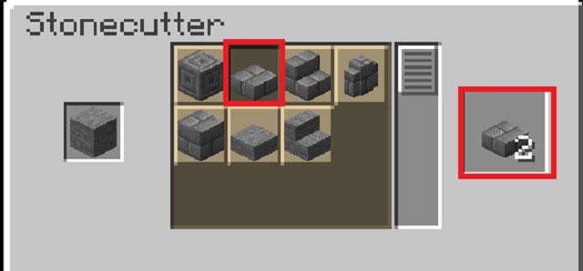 Tạo phiến đá trong Stonecutter của Minecraft