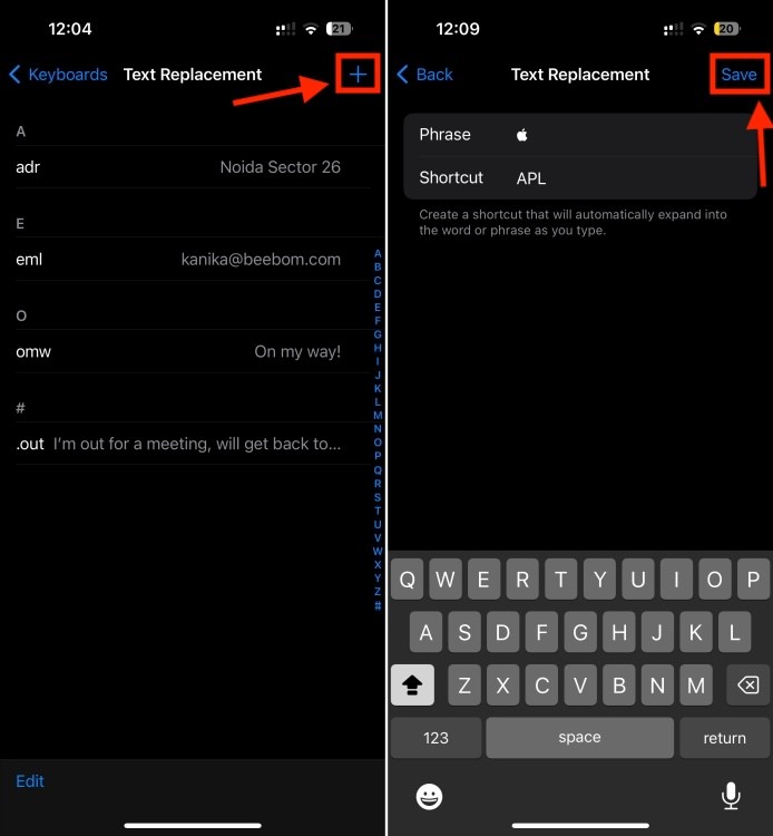 Tạo Thay thế Văn bản Tùy chỉnh trên iOS