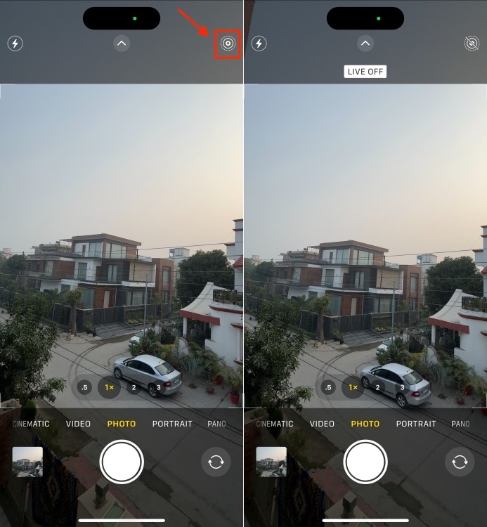 Tắt ảnh động trong ứng dụng camera