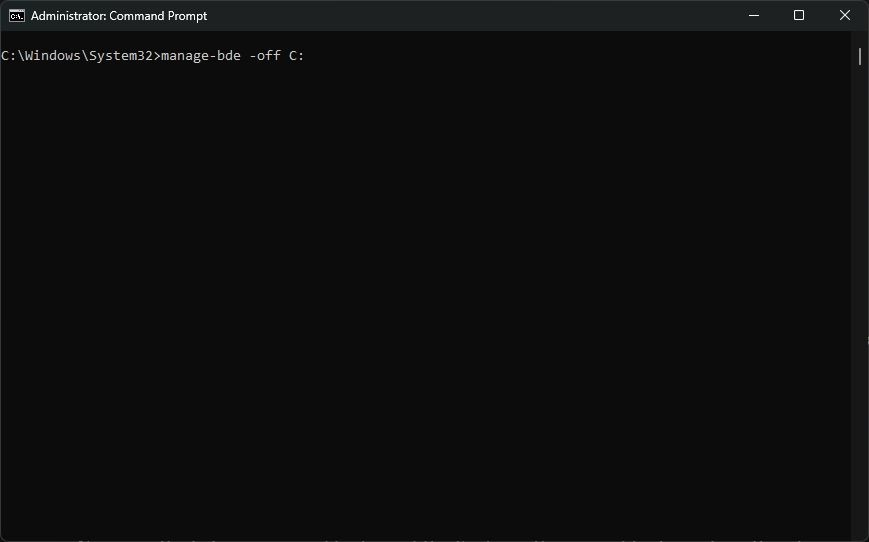 Tắt BitLocker bằng lệnh manage-bde