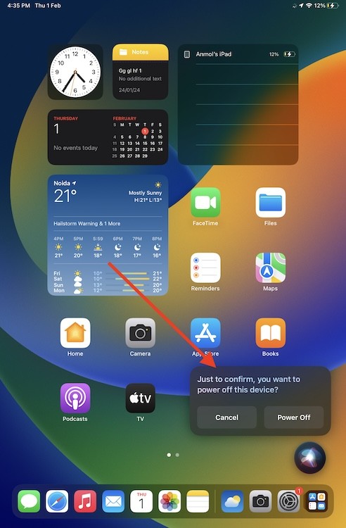 Tắt iPad bằng Siri