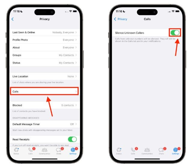 Tắt tiếng cuộc gọi từ số lạ trên WhatsApp