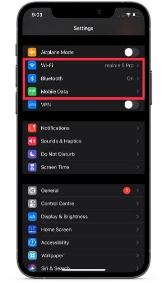 Tắt và bật lại Wi-Fi để khắc phục lỗi AirTag