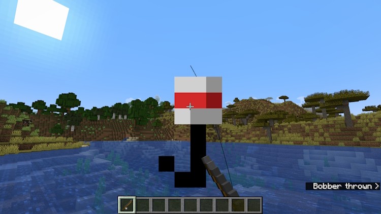 Thả phao câu xuống nước trong Minecraft