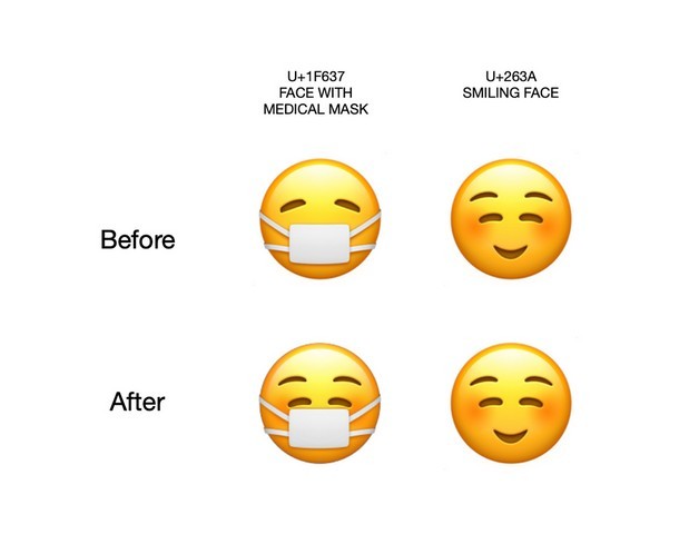 Thay đổi khuôn mặt emoji khẩu trang của Apple 1