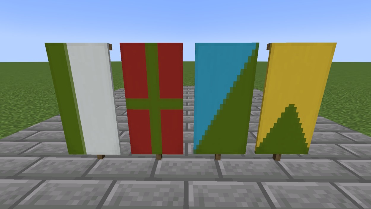 Thêm các mẫu khác nhau trên biểu ngữ bằng thuốc nhuộm xanh lá cây trong Minecraft