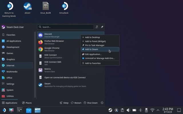 Thêm Discord vào Steam từ trình khởi chạy ứng dụng