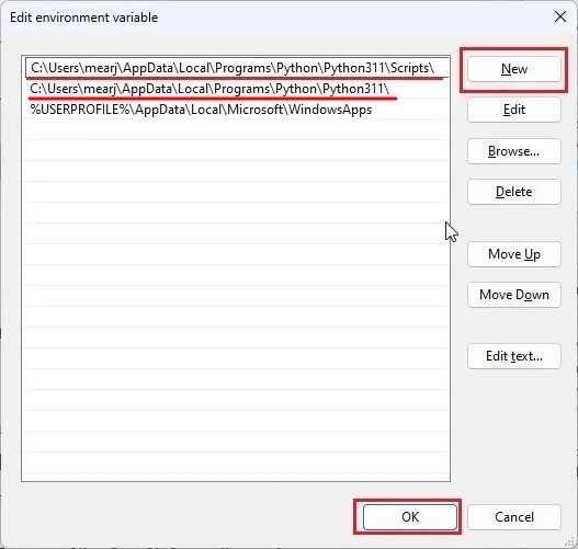 Thêm đường dẫn Python và Pip vào biến môi trường