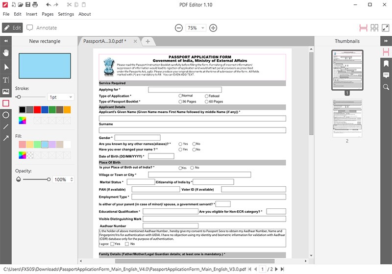 Thêm hình dạng vào PDF với Icecream PDF Editor