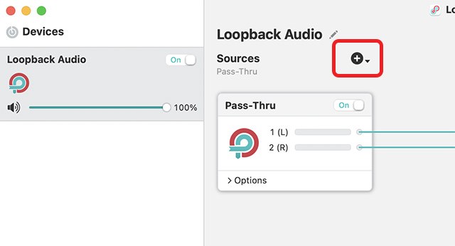 Thêm nguồn âm thanh mới trong Loopback