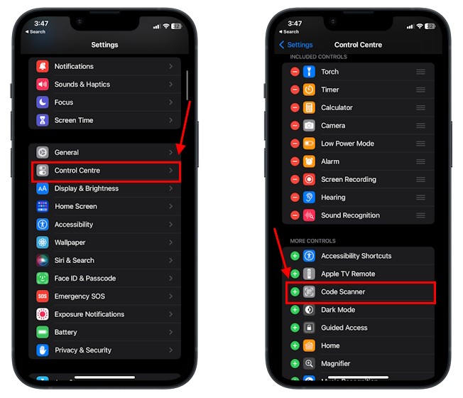 Thêm Trình đọc mã QR vào Trung tâm điều khiển trên iPhone