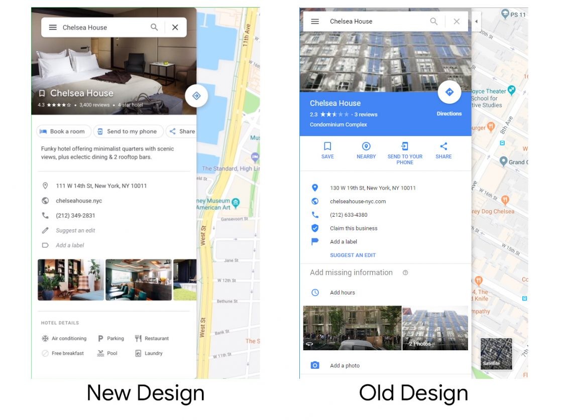 Thiết kế mới của Google Maps