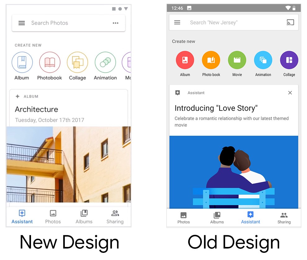 Thiết kế mới của Google Photos