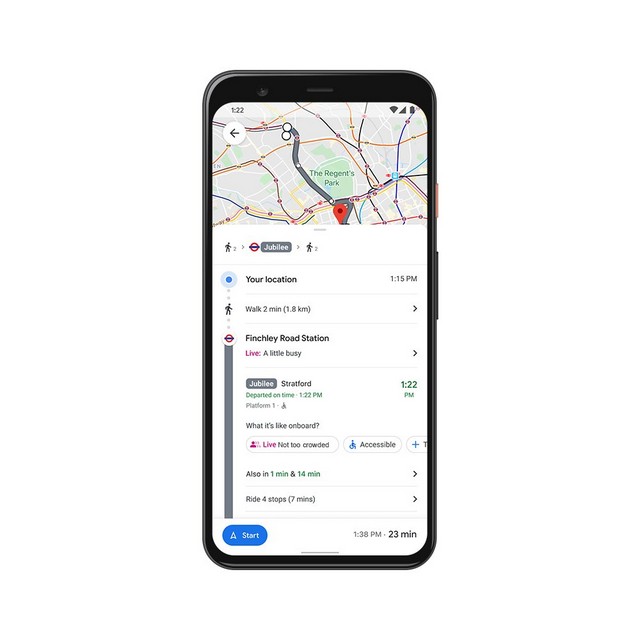 Thông tin đông đúc trực tiếp trên Google Maps
