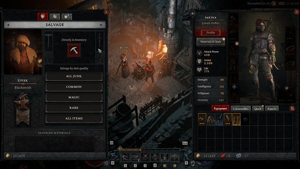 Thu hồi áo giáp và vũ khí trong Diablo 4