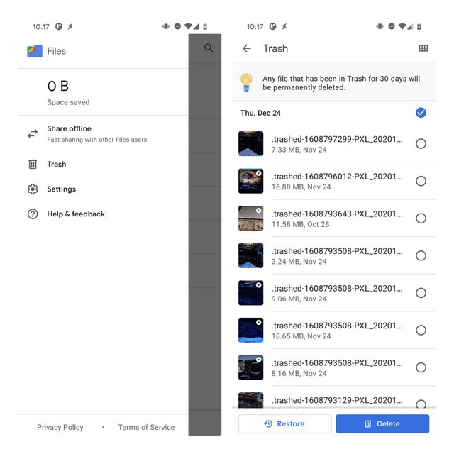 Google Đang Phát Triển Thư Mục Rác Cho Ứng Dụng Files Trên Android