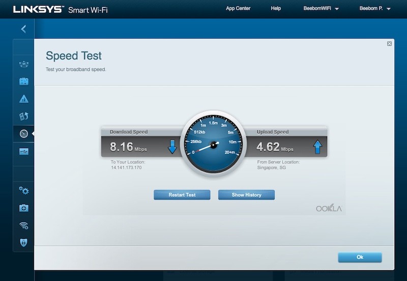 Tích hợp công cụ Speedtest giúp kiểm tra tốc độ mạng dễ dàng