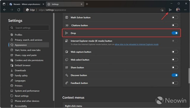 Microsoft Thử Nghiệm Tính Năng “Drop” Mới Trong Edge