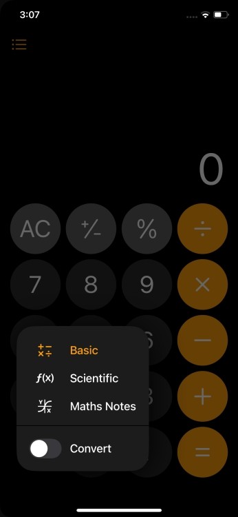 Tính năng trong ứng dụng Máy tính iPhone