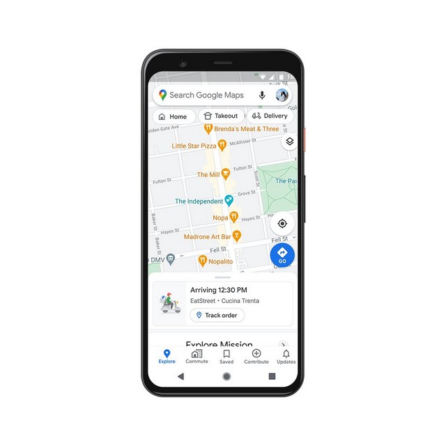 Trạng thái đơn hàng mang đi và giao hàng trực tiếp trên Google Maps